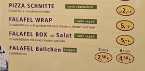 Vegan and vegetarian dishes at Sahha Imbiss - Kiosk in Augsburg