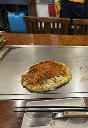   at Okonomiyaki Kiraku in Kyoto