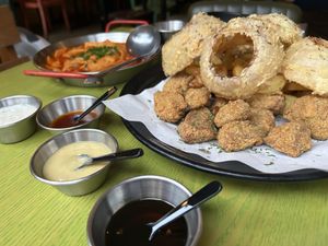 I heard this place was featured in BBC and now I get to try their vegan chicken here!!😍 it’s made from mushrooms and the texture is incredible 😋 Must go place in Korea 🫶 at Chicken in the Kitchen in Seoul