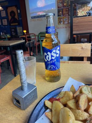 Only 5.000 for this 0.5 beer   at Chicken in the Kitchen in Seoul