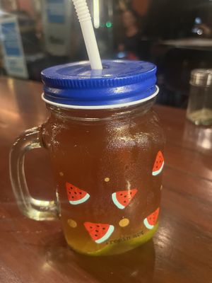 Iced tea lemon zest ( Sri Lankan black tea with lime and some sugar)  at MozzarElla By Nero Kitchen in Ella
