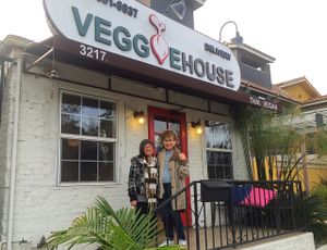 Me and my grandma :) at Veggie House in Los Angeles