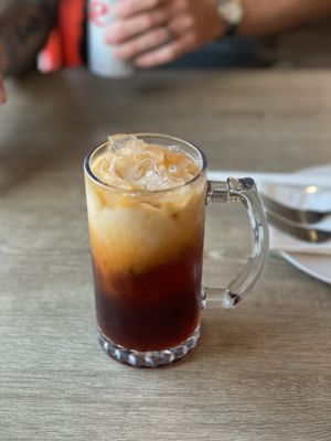 Thai iced tea   at Veggie House in Los Angeles