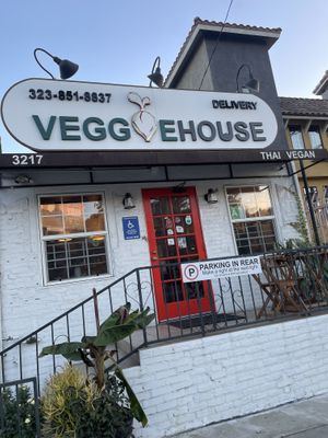 Front of restaurant   at Veggie House in Los Angeles