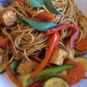 Thai spaghetti  at Veggie House in Los Angeles