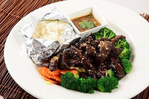 Beef Jerky with Sticky Rice  at Veggie House in Los Angeles