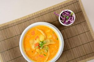 Dumpling Curry Sauce  at Veggie House in Los Angeles