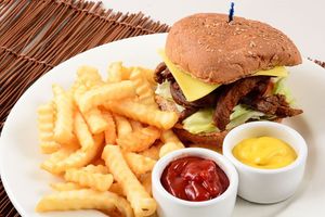 Bangkok Dangerous Burger  at Veggie House in Los Angeles