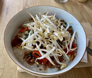 Bubur tempeh: tasty, but contains a lot of rice porridge (making it a bit heavy)  at BROEI in Amersfoort