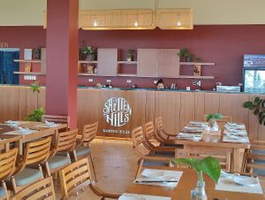 restaurant interior decor at Samten Hills Vegetarian Restaurant in Da Lat