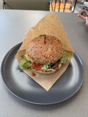 Vegan burger with portobello !  at Furious Foods Āgenskalns in Riga