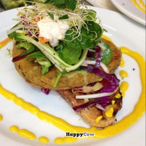 lentil burgers. breadless choices available  at Me and Art in Darlinghurst