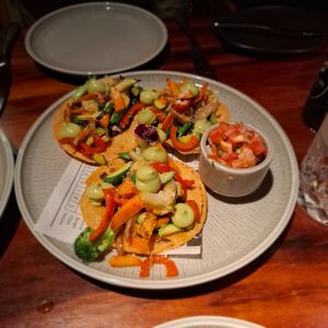 Tortillas chalupas at Tucanes Restaurant in San Carlos