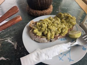 Avocado toast at Zanzibowl in Zanzibar