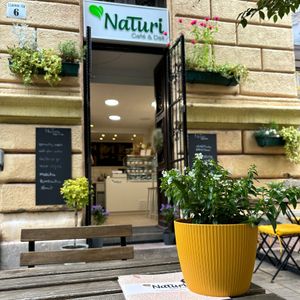 Outdoor seating to enjoy our specialty coffee or refreshing drinks. at NaTuri Café & Deli in Budapest