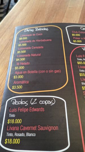 Menú at Aloz Chino in Villa De Leyva