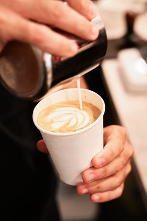Flat white at Mitzi Coffee & Brunch in Barcelona
