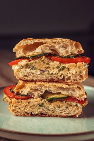 Vegan tuna ciabatta at Mitzi Coffee & Brunch in Barcelona