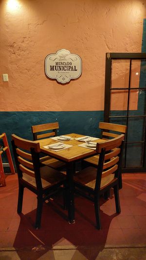 Inside the restaurant at Mercado Municipal in Villa De Leyva