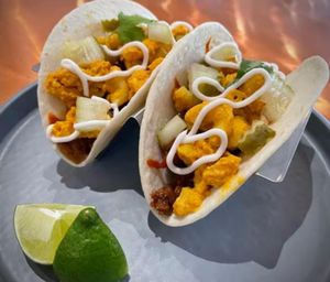 Vegan pork and vegan Mac tacos  at Entropy Brewing Co in Miamisburg