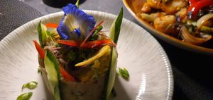 Sweet potato puree at East in Le Morne