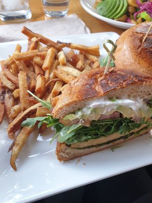 pesto burger at Sage Bistro - Cloud Kitchen in Culver City