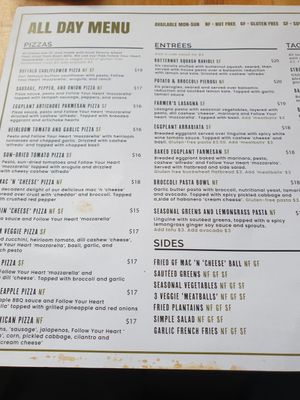 menu at Sage Bistro - Cloud Kitchen in Culver City