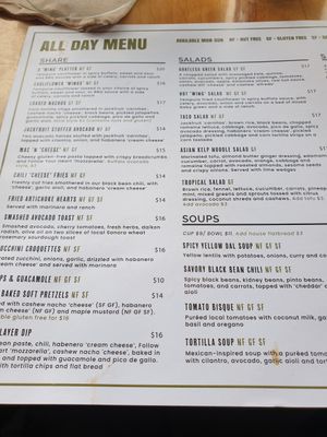 menu at Sage Bistro - Cloud Kitchen in Culver City