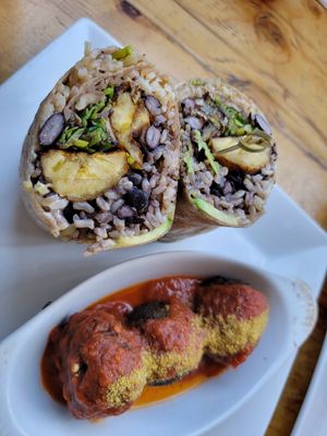 Brazilian burrito and meatballs at Sage Bistro - Cloud Kitchen in Culver City