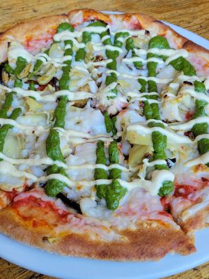 Artichoke & Breaded Eggplant Pizza at Sage Bistro - Cloud Kitchen in Culver City