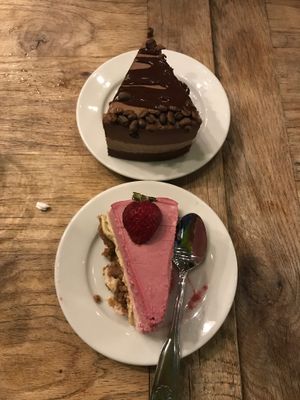 Chocolate and strawberry cheesecake  at Sage Bistro - Cloud Kitchen in Culver City