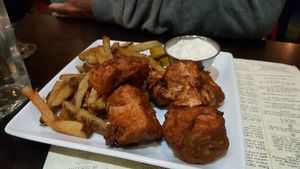 "Fish" (jackfruit) and chips at Sage Bistro - Cloud Kitchen in Culver City