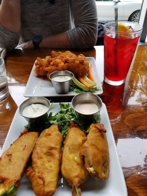 Jalapeno poppers and Buffalo Cauliflower at Sage Bistro - Cloud Kitchen in Culver City
