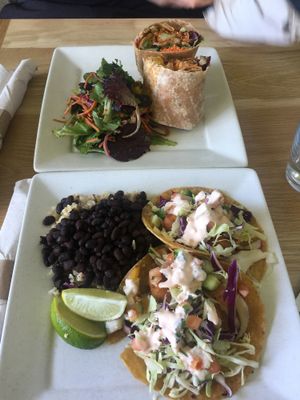 Baja tacos and buffalo wrap at Sage Bistro - Cloud Kitchen in Culver City