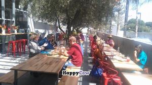 Outside communal table at Sage Bistro - Cloud Kitchen in Culver City