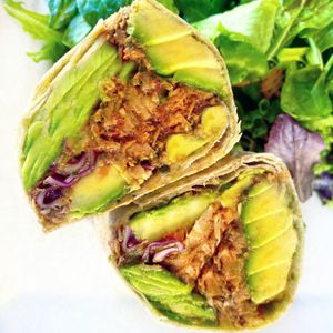 Vegan Pulled “Pork” Jackfruit BBQ Burrito  at Sage Bistro - Cloud Kitchen in Culver City