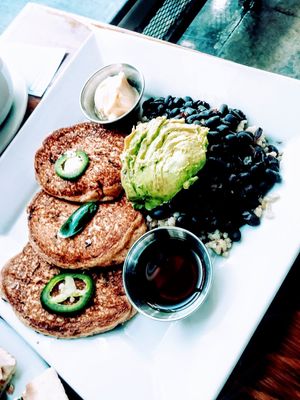Jalapeños pancakes at Sage Bistro - Cloud Kitchen in Culver City