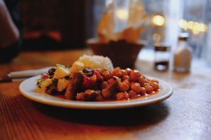 Mixed plate - the Chickpeas were huge and absolutely delicious at Helvetia in Istanbul