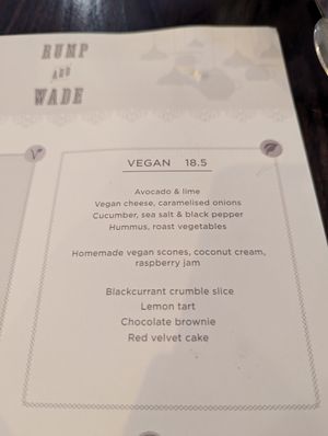 Vegan afternoon tea at Rump and Wade in Stevenage