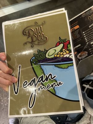Vegan menu  at Doodeeboran in Brisbane