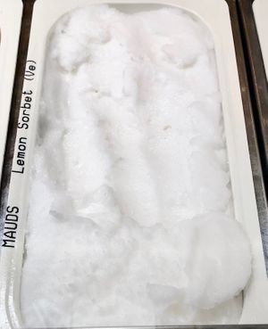 Lemon sorbet at Mauds - Ormeau in Belfast