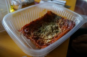 Lasagna at Pacchamama in Lima