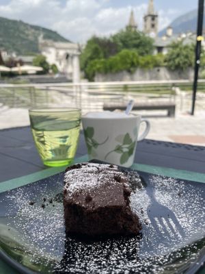 One of the desserts with plant milk cappuccino   at Cibo in Aosta