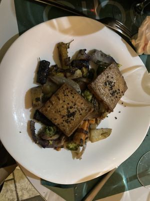 Marinated tofu and vegetables   at Cibo in Aosta