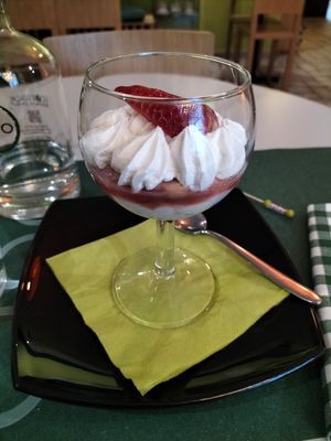 Strawberry tiramisu at Cibo in Aosta