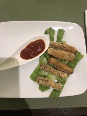 Baked tofu w/ homemade bbq sauce   at Cibo in Aosta