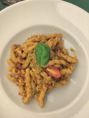 Pesto pasta at Cibo in Aosta