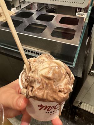 Peanut butter and chocolate crunch ice creamm  at McConnell's in Los Angeles