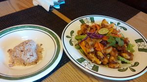 Orange "Chicken" at Thai Vegan in Santa Fe