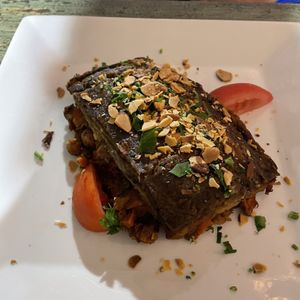 Vegan spanakopita  at Norma's Restaurant in Cherry Hill